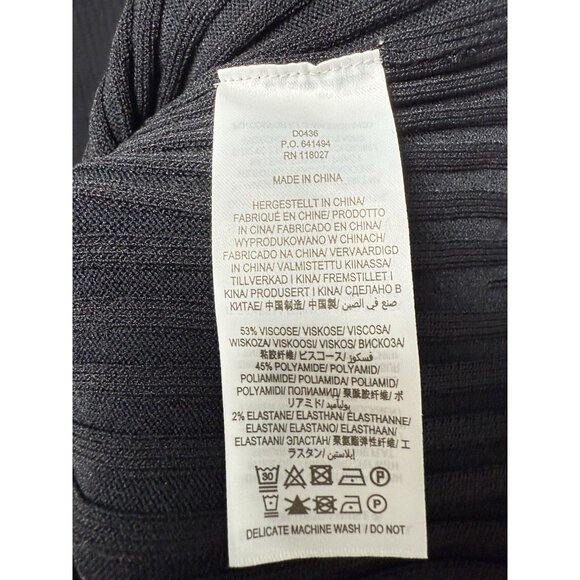 NWT Boden Long Sleeve Ribbed Knit US 10P Black Midi Dress Keyhole Siren Bodycon - Picture 13 of 13